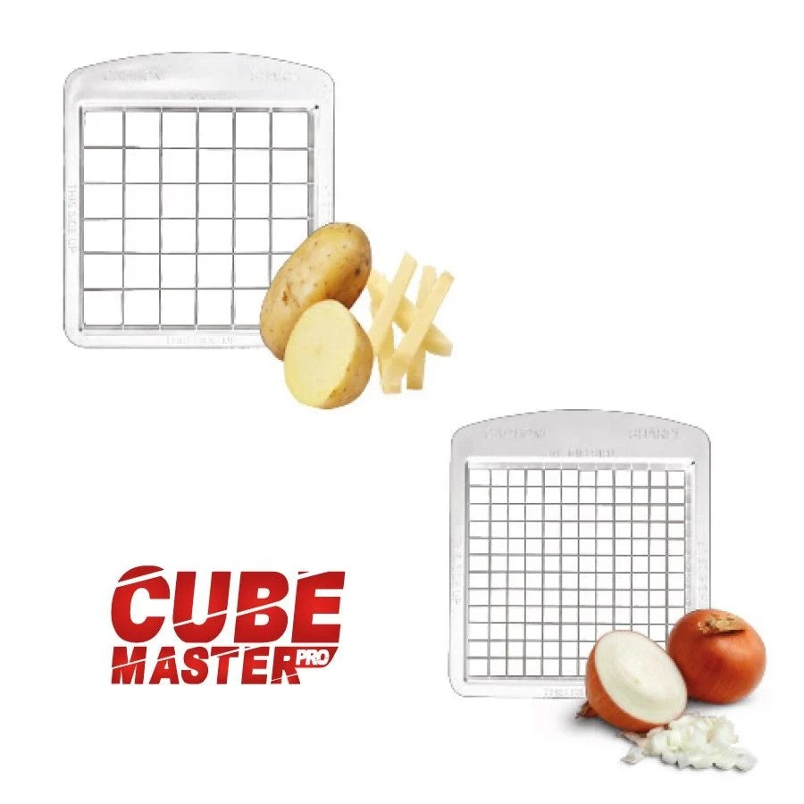 קוצץ ירקות ופירות CUBE MASTER PRO הכולל 2 להבים ומגירה לבן/זהב