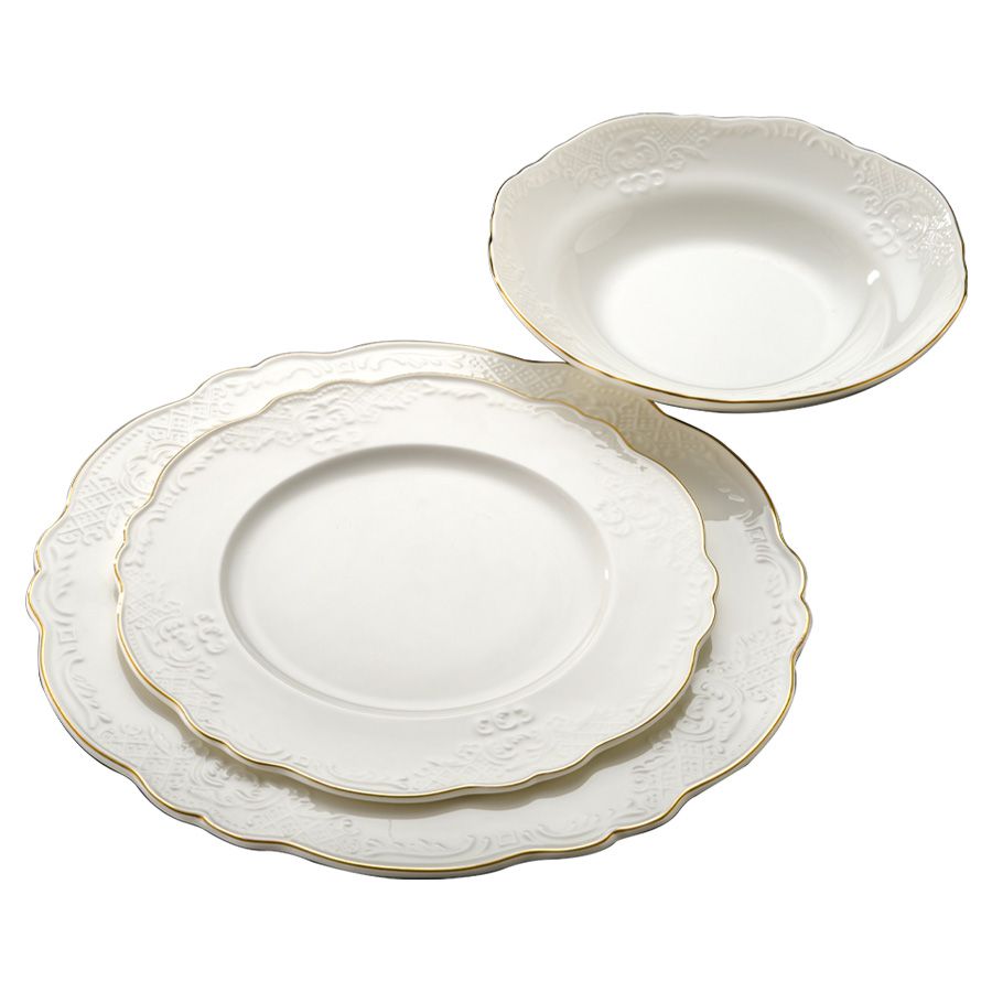 סט אוכל 18 חלקים NEW BON CHINA ROMANCE GOLD