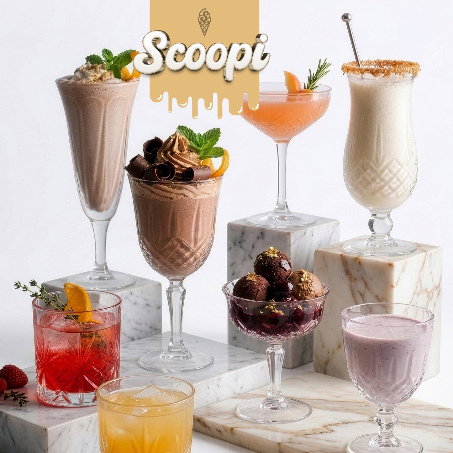 מכונת גלידה / ברד ומשקאות קפואים 6 ב-1 SCOOPI קרם