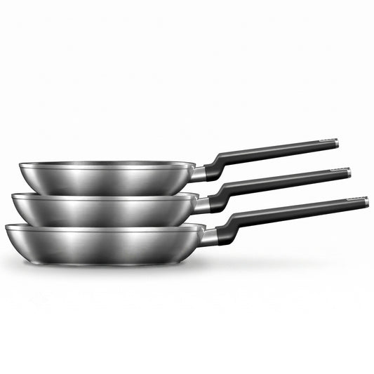 סט 3 מחבתות אלומיניום 16/18/20 ס"מ כסוף CHROME