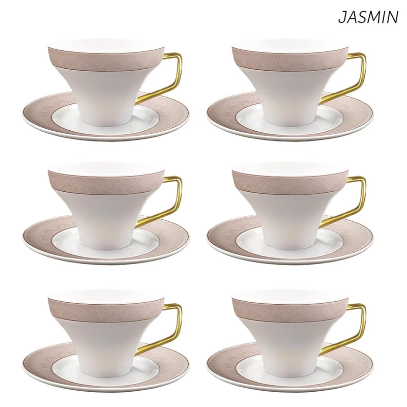 סט 6 כוסות קפה/תה + תחתיות 220 מ"ל ניו בון ציינה JASMIN