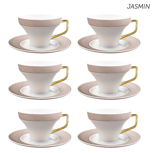 סט 6 כוסות קפה/תה + תחתיות 220 מ"ל ניו בון ציינה JASMIN