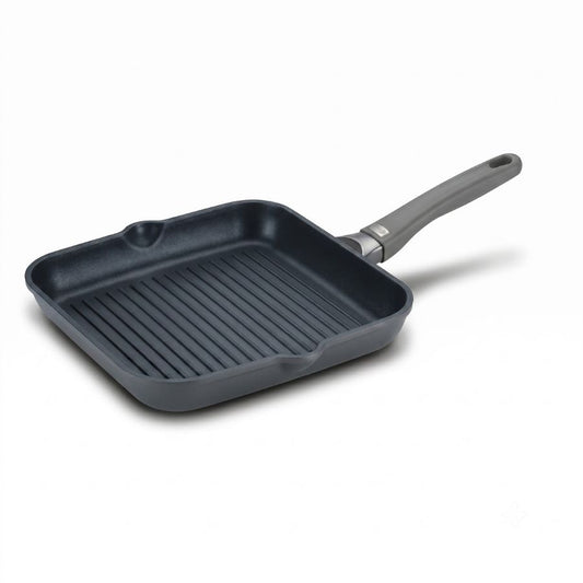 מחבת גריל 28 ס"מ TITANIUM FLAME ידית שחורה