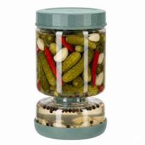 צנצנת חמוצים ירוק עם מפריד יבש/רטוב