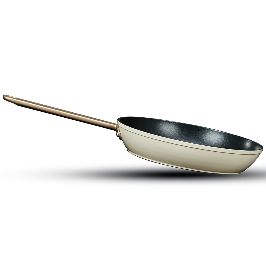 מחבת 32 ס"מ ENIGMA NONSTICK קרם ידיות שמפניה