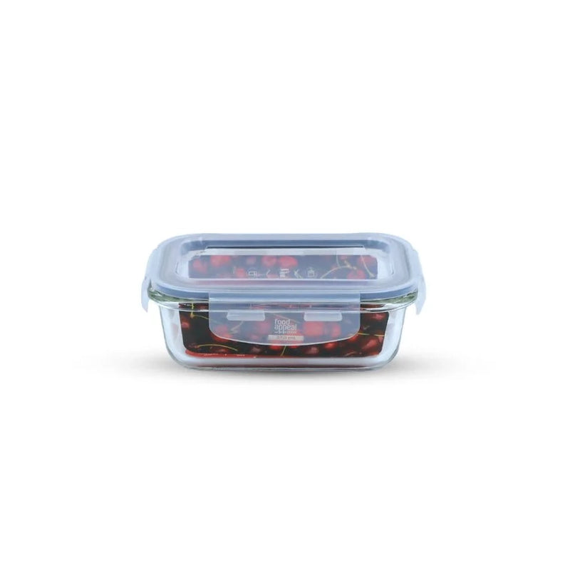 כלי אחסון זכוכית מלבנית מחוסמת 370 מ"ל GLASS CLOC