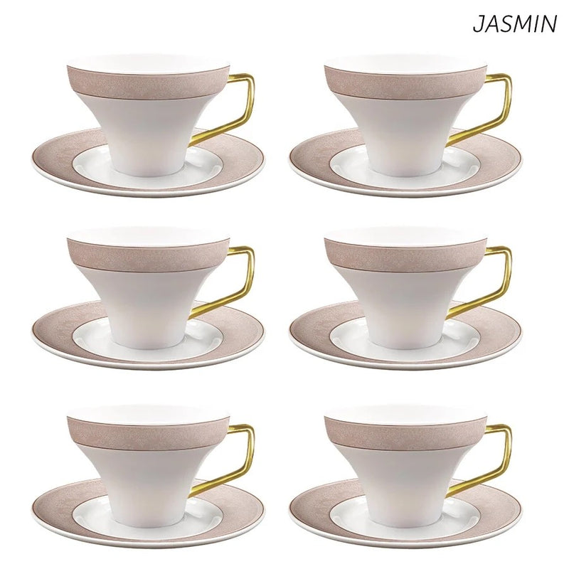 סט 6 כוסות קפה/תה + תחתיות 220 מ"ל ניו בון ציינה JASMIN