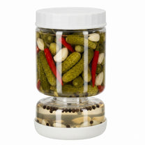צנצנת חמוצים לבן עם מפריד יבש/רטוב