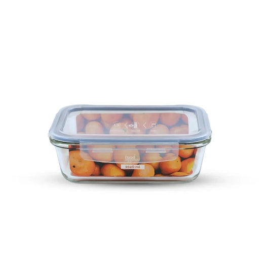 כלי אחסון זכוכית מלבנית מחוסמת 1040 מ"ל GLASS CLOC