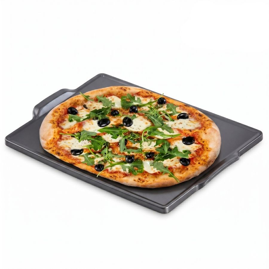 BAKE MASTER אבן שמוט לפיצה מלבנית 46X35.5 ס"מ עם ידיות וציפוי CERAMIC NON STICK מבית  Food appeal