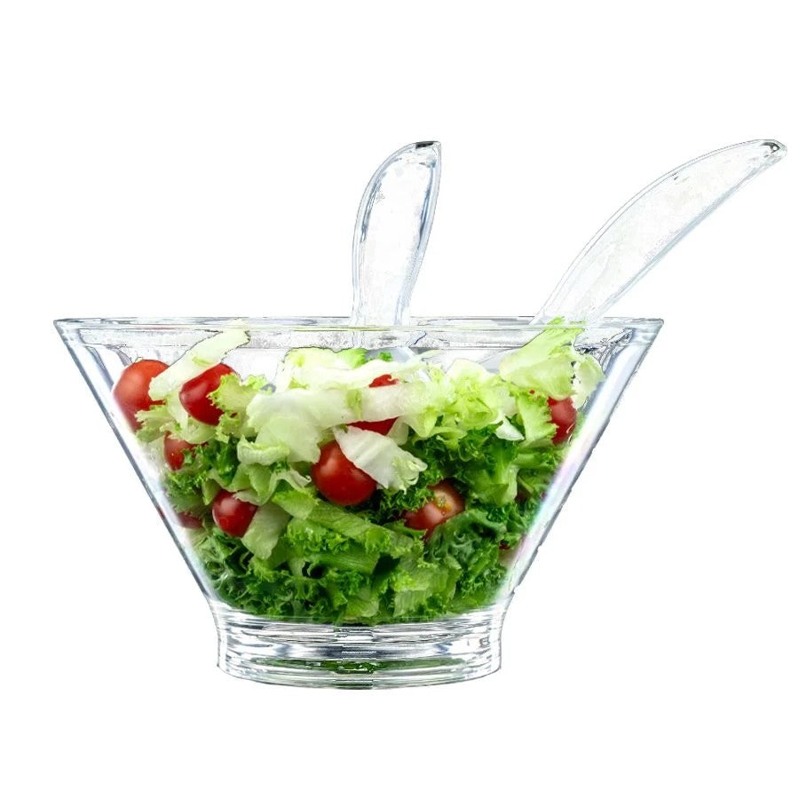 קערת סלט קוני 26.5 ס"מ אקריל + זוג כפות לערבוב MIX AND SERVE