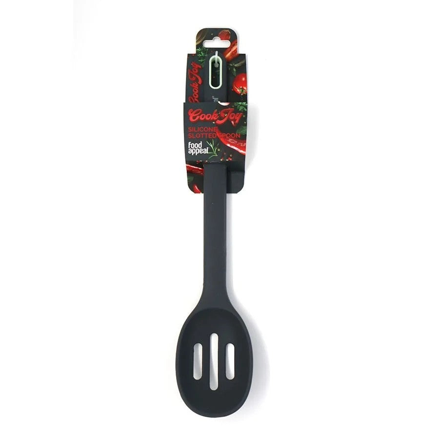 כף הגשה מחורצת סיליקון 33 ס"מ Cook Joy אפור