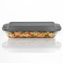 תבנית מלבנית כולל מכסה 1.6 ליטר 29.5X17.4X5 COOK&STORE