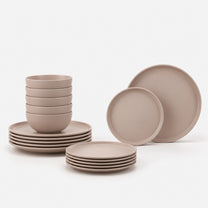 סט אוכל  אלגנטי 18 חל' Stoneware Solid בגוון פודרה