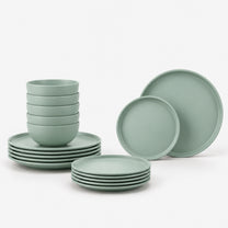 סט אוכל אלגנטי 18 חל' Solid  Stoneware בגוון ירוק מרווה