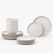 סט אוכל אלגנטי 18 חל' Solid Stoneware  בגוון קרם