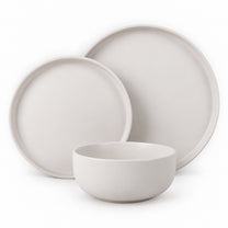 סט אוכל אלגנטי 18 חל' Solid Stoneware  בגוון קרם