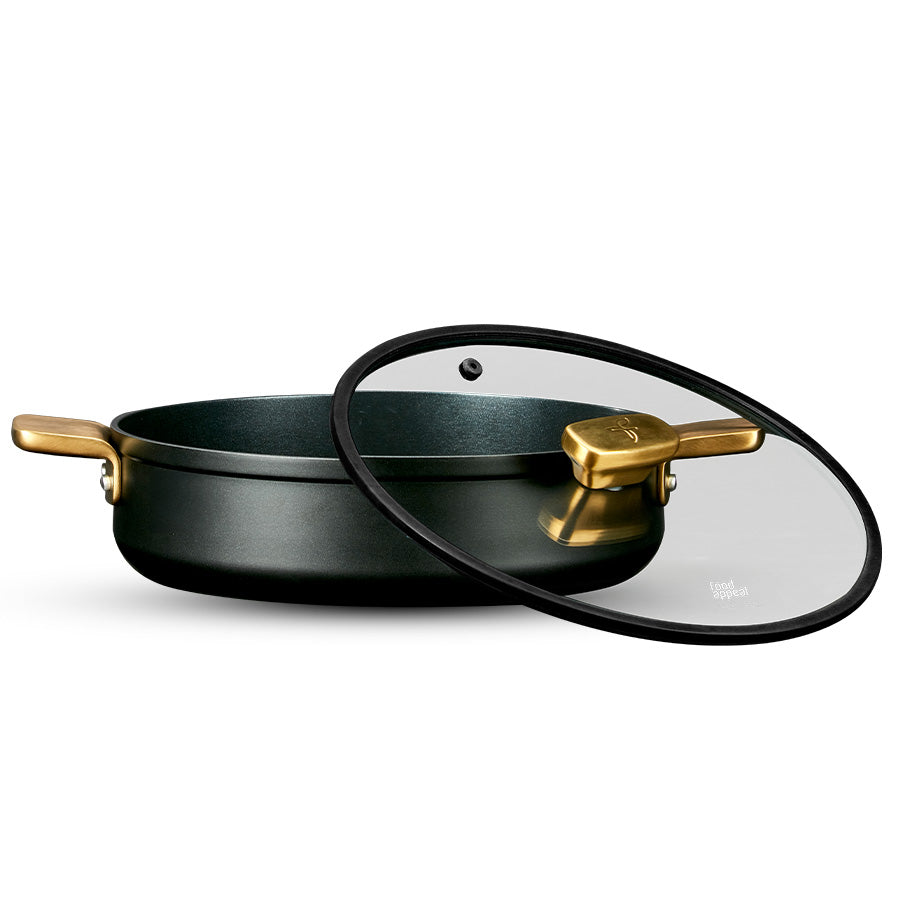 סוטאז' 36 ס"מ ENIGMA NONSTICK שחור ידיות זהב