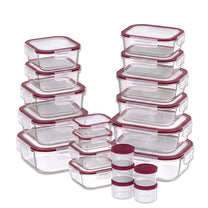 סט 20 יח' כלי איחסון זכוכית עם מכסה בורדו GLASS CLOC