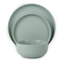 סט אוכל אלגנטי 18 חל' Solid  Stoneware בגוון ירוק מרווה