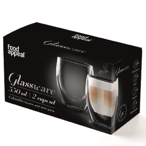 סט 2 כוסות דאבל 350 מ"ל LATTE COLOMBIA LIMITED EDITION מבית Food appeal