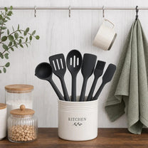 כף הגשה מחורצת סיליקון 33 ס"מ Cook Joy אפור