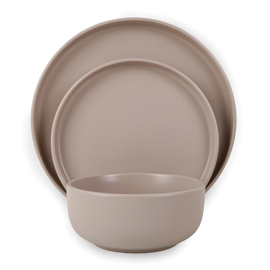 סט אוכל  אלגנטי 18 חל' Stoneware Solid בגוון פודרה