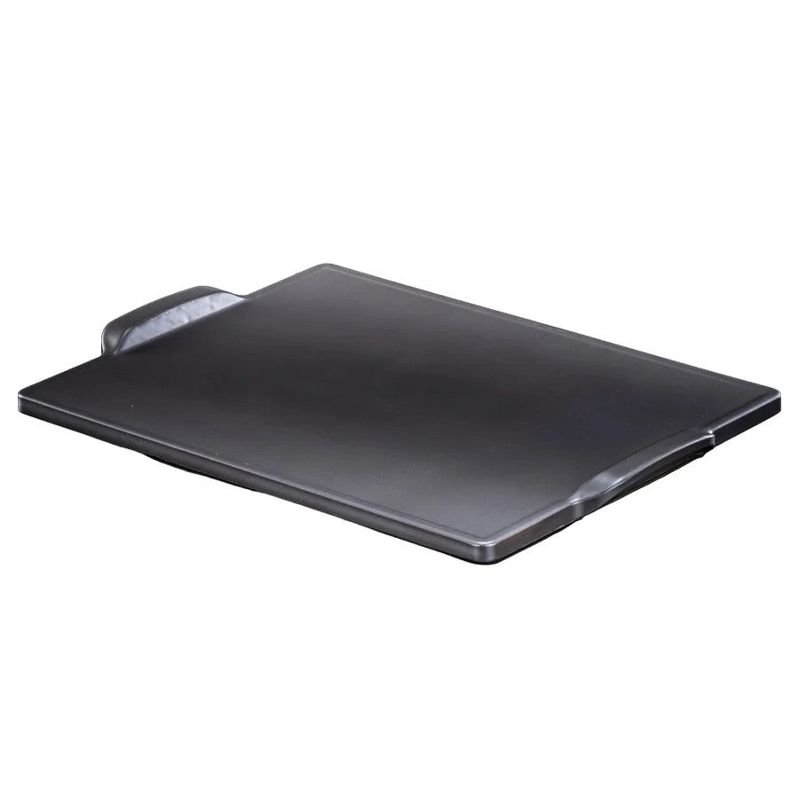 BAKE MASTER אבן שמוט לפיצה מלבנית 46X35.5 ס"מ עם ידיות וציפוי CERAMIC NON STICK