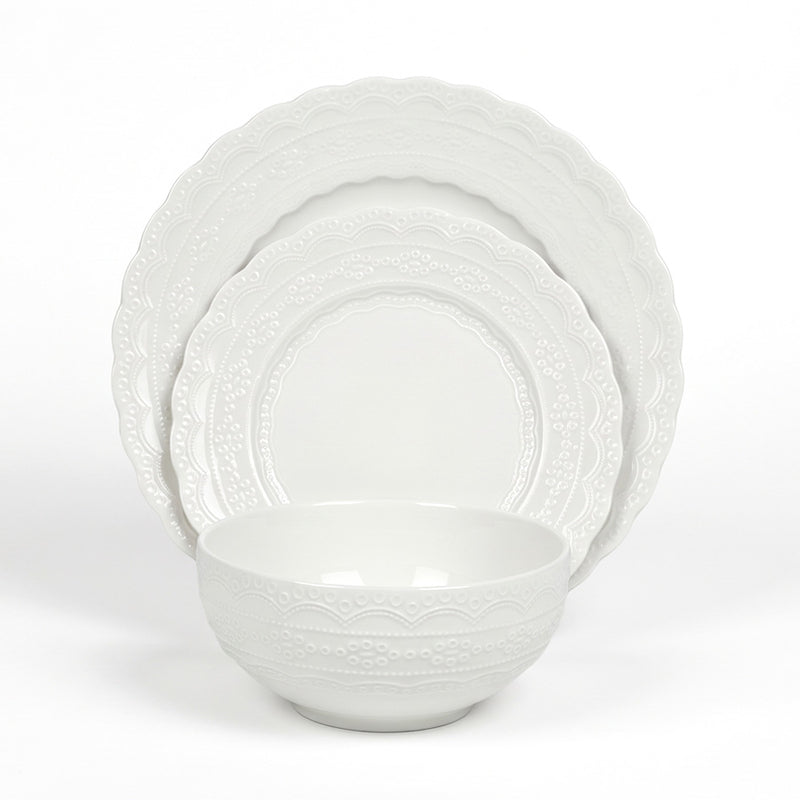 סט אוכל 18 חל' Kate New Bone China במראה נקי ועיטור עדין