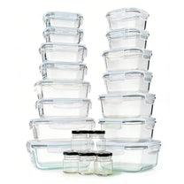 סט 20 כלי אחסון זכוכית GLASS CLOC עם מכסים אונליין B2B2C