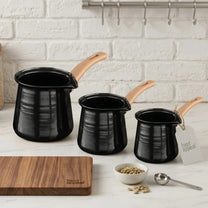 מארז 3 פינג'אנים אימייל עם שפת מזיגה 1.2/0.7/0.5 ליטר COFFEE COLLECTION