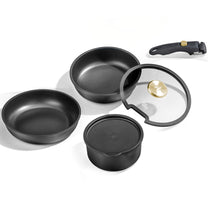 מארז כלי בישול 6 חלקים עם ידיות נשלפת שחור FLEXI מבית Food appeal