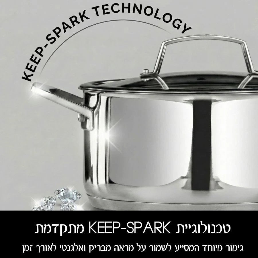 Q נירוסטה סיר 20x11.5 ס"מ - 3.6 ליטר