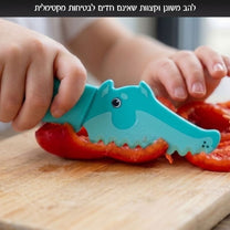 סכין ילדים בעיצוב תנין TINNY CHEF טורקיז מבית Food appeal