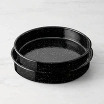 סט 2 תבניות עגולות אמייל 26X6 / 32X6 ס"מ ENAMELWARE שחור