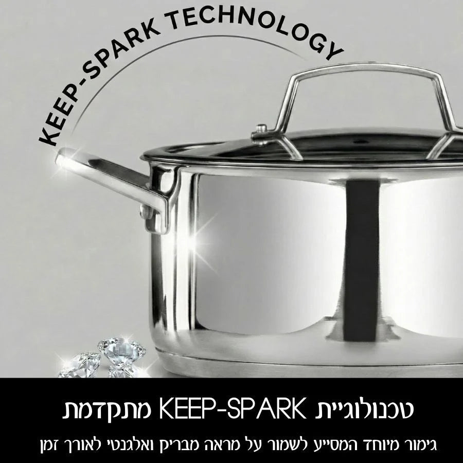 Q נירוסטה סיר 20x11.5 ס"מ - 3.6 ליטר
