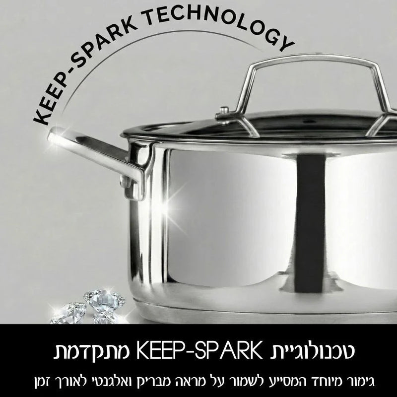 Q נירוסטה סיר 20x11.5 ס"מ - 3.6 ליטר