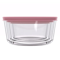 סט אחסון זכוכית 3 חל' 450+950+1650 מ"ל GLASS CLOC ורוד