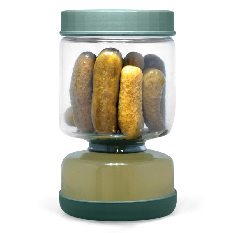צנצנת חמוצים ירוק עם מפריד יבש/רטוב