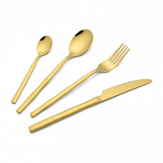 סט סכו"ם מהודר 24 חלקים AQUAMARINE GOLD מאט מבית Food appeal