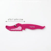 סכין ילדים בעיצוב תנין TINNY CHEF אדום ורוד מבית Food appeal