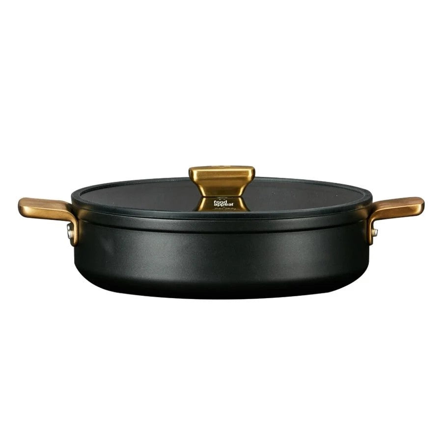 סוטאז' 28 ס"מ 3.9 ליטר ENIGMA NONSTICK שחור ידיות זהב