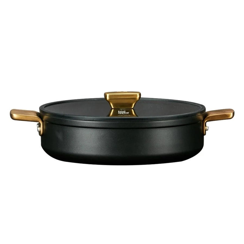 סוטאז' 28 ס"מ 3.9 ליטר ENIGMA NONSTICK שחור ידיות זהב