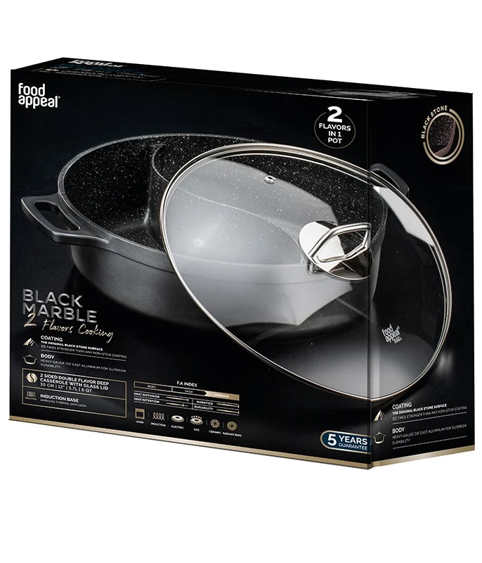סיר מחולק 30 ס"מ 5.7 ליטר BLACK MARBLE