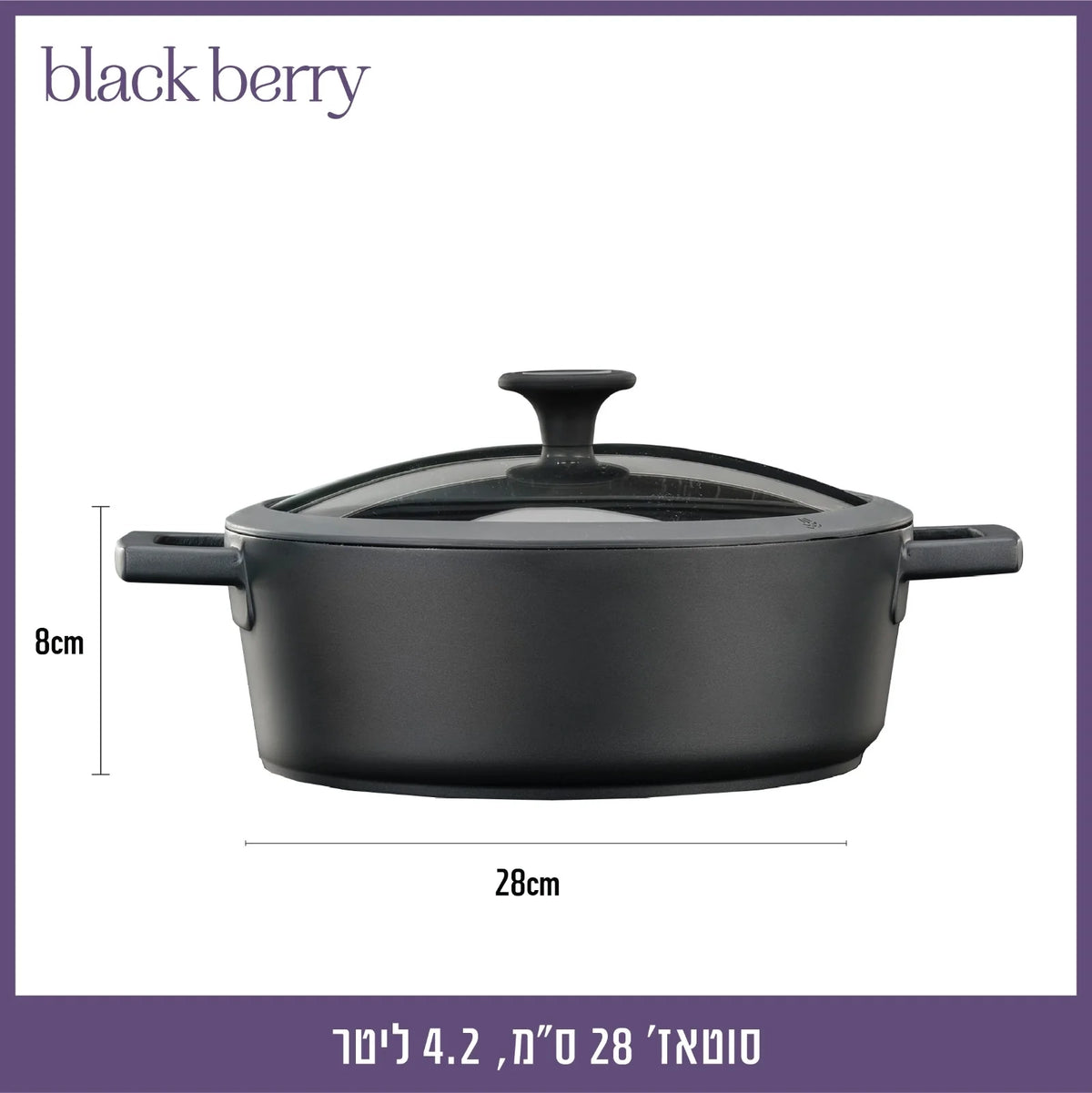 סוטאז' 28 ס"מ, 4.2 ליטר BLACKBERRY אפור כהה