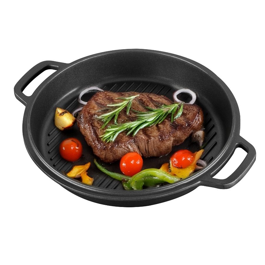 COMBO CHEF - גם סיר 28 ,6.7 ליטר וגם פלטת גריל 28 ס"מ עגולה BLACK MARBLE