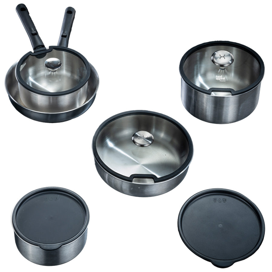 מארז כלי בישול 12 חלקים עם ידית נשלפת FLEXI PLATINUM