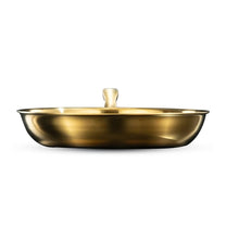 מחבת נירוסטה בגימור זהב 24 ס"מ CROWN