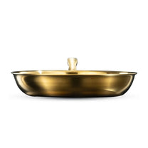 מחבת נירוסטה בגימור זהב 24 ס"מ CROWN