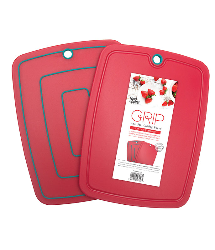 משטח חיתוך לארג' 38x29 ס"מ GRIP אדום מבית FOOD APP